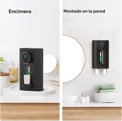 Vista 5 de Oylik Dispensador automático de enjuague bucal de 18.26 onzas, dispensador de enjuague bucal sin contacto para baño, 2 tazas magnéticas recargables