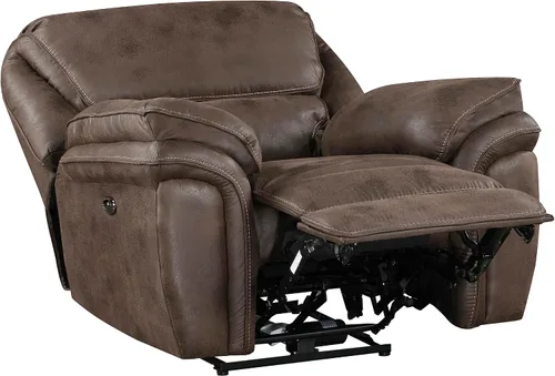 Vista 25 de Lexicon Sofá reclinable doble manual, sofá reclinable de pared de microfibra pulida para comodidad de la sala de estar, asientos de espuma sobre