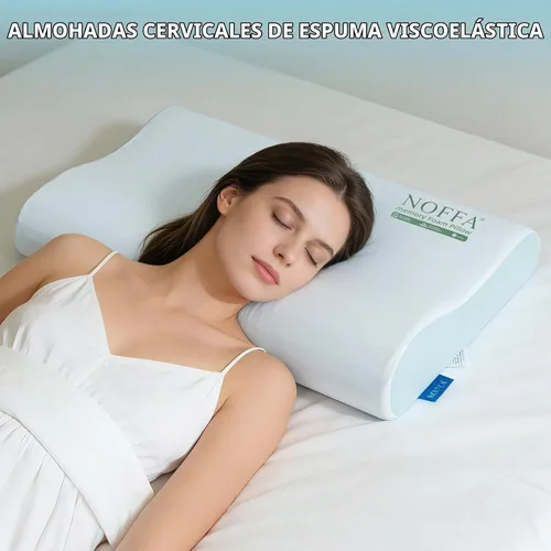 Vista 7 de Almohada cervical para aliviar el dolor de cuello, almohadas de apoyo para el cuello para dormir, almohada de espuma viscoelástica de contorno
