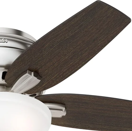 Vista 11 de Hunter Fan Company, 51082 Newsome Ventilador de techo de perfil bajo de níquel cepillado de 42 pulgadas con kit de luz LED y cadena de tracción