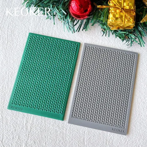 Vista 2 de Keoker Hoja de textura de arcilla polimérica para Navidad, tapete de textura de arcilla navideña para hacer aretes, joyas, herramientas de aretes