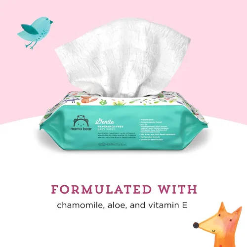 Vista 8 de Marca Amazon – Mama Bear - Toallitas suaves formuladas sin fragancia, hipoalergénicas, piel sensible, sin perfume, 800 unidades (8 paquetes de 100)
