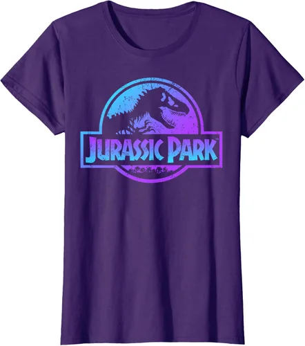 Vista 12 de Jurassic Park Camiseta de manga corta con logotipo Fossil azul y morado Negro