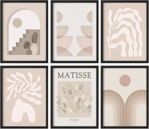 Vista 96 de Juego de galería de collage enmarcado para pared, diseño de plantas de flores de William Morris, ilustraciones de naturaleza silvestre, moderno