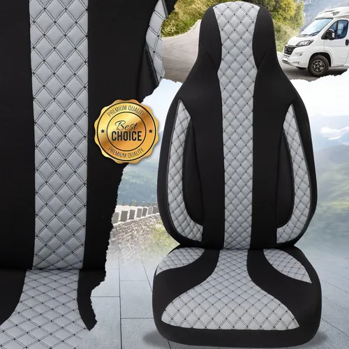Vista 8 de Bremer SITZBEZÜGE Motorhome Seat Covers Ford Transit Custom Vanestro Atlantic Titanium WPL401 WPL401 - Black/Grey