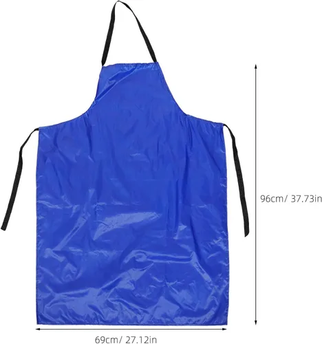 Vista 2 de DOITOOL Waterproof Dishwashing Apron with Sleeve Large Blue Oil-resistant Kitchen Cleaning Apron for Home and Professional Use