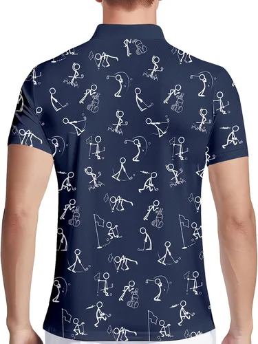 Vista 2 de HIVICHI Camisas de golf divertidas para hombre con patrón estampado loco colorido y novedad de alto rendimiento que absorbe la humedad, camisa tipo