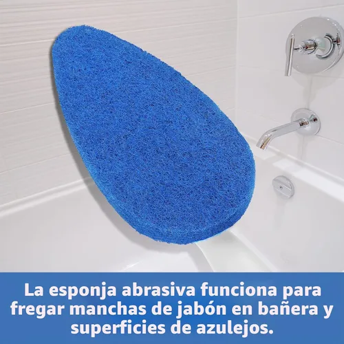 Vista 4 de Qaestfy Paquete de 2 almohadillas de repuesto compatibles con QAE008 Cepillo de limpieza para bañera y azulejos con mango largo, modelo QAE009