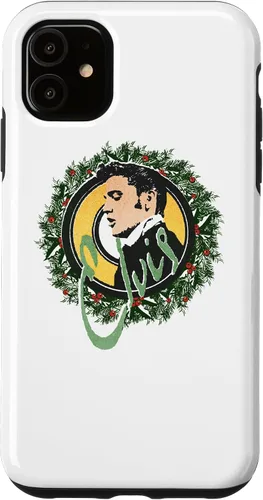 Vista 5 de Funda con corona de Navidad oficial para iPhone 14 Elvis Presley