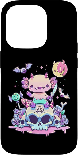 Vista 17 de Pastel Goth Axolotl Creepy Gothic Kawaii Anime Aesthetic Case for iPhone 16