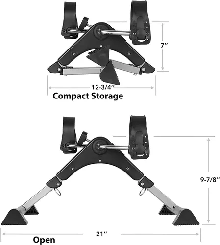 Vista 9 de Bicicleta estática plegable para debajo del escritorio, ejercitador de pedal de brazo y pierna portátil