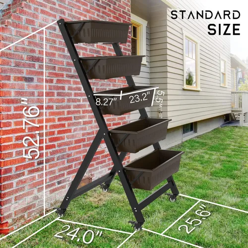 Vista 4 de [Usado] G TALECO GEAR Jardinera Vertical de Jardín, Caja de Jardinera de Cama de Jardín Elevada Vertical con 5 Cajas Contenedoras, Cultiva tus