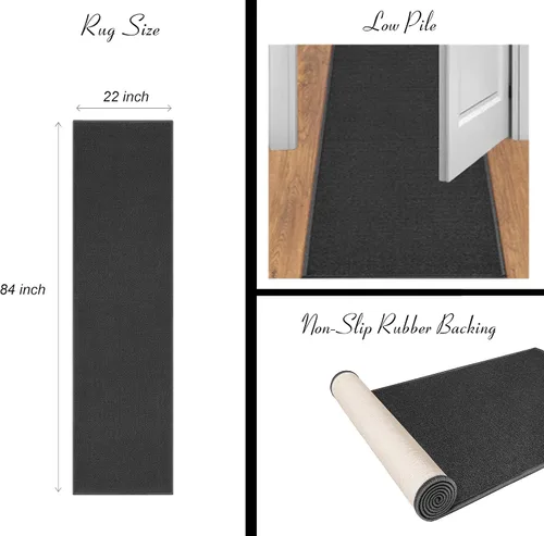 Vista 2 de Ottomanson Glamour Collection - Alfombra para cocina, baño y pasillo, antideslizante, diseño de enrejado marroquí contemporáneo