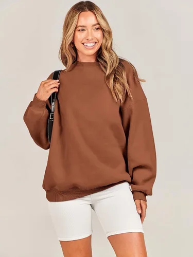 Vista 6 de ANRABESS Sudaderas de gran tamaño con capucha para mujer, cuello redondo, sin botones, ropa casual de otoño, ropa de preparación, adolescentes