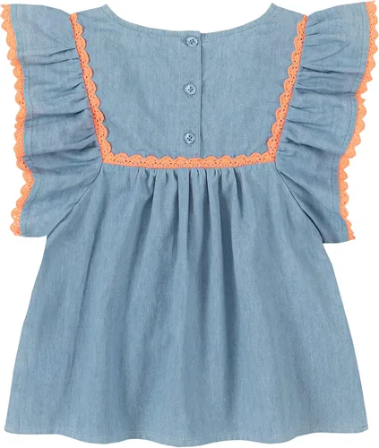 Vista 2 de Nautica Girls Short Chambray Flutter Sleeve Top
