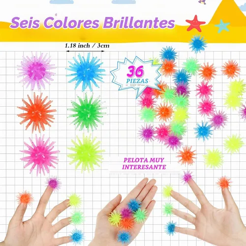 Vista 2 de Charniol 36 - Pelotas adhesivas de puercoespín para niños