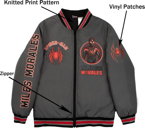 Vista 3 de Marvel Superheroes - Chaqueta bomber para niños, Avengers y Spider-Man Bomber