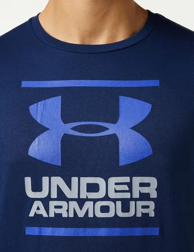 Vista 4 de Under Armour Camiseta de manga corta Global Foundation para hombre, Cabaña Cobalto Plaid