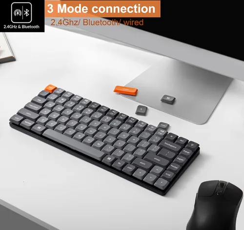 Vista 2 de Keychron K3 Max QMKVIA - Teclado mecánico inalámbrico ultradelgado personalizado, 75% intercambiable en caliente, interruptor marrón retroiluminado