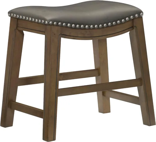Vista 14 de Homelegance Ordway Taburetes de Altura de Comedor de Madera Maciza - Taburetes de Altura de Mesa Estilo Silla de Montar para Comedor de Transición