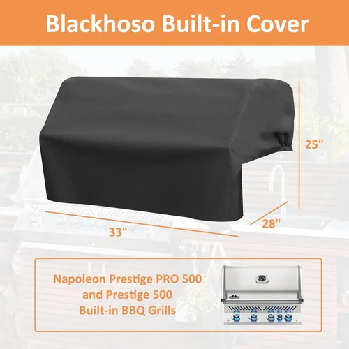 Vista 2 de Cubierta de parrilla integrada para Napoleon Prestige PRO 500, Prestige 500 parrillas de gas integradas, material de poliuretano resistente 600D