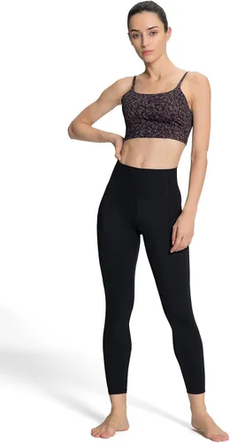 Vista 3 de Leggings de cintura alta para mujer, con control de abdomen, suaves, con bolsillos laterales