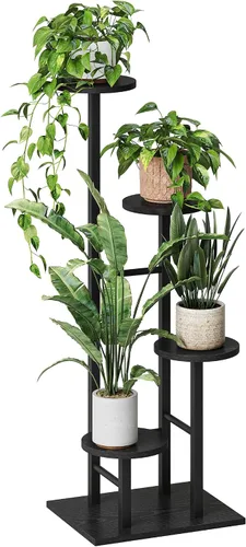 Vista 9 de Soporte para plantas de 5 niveles para interiores, estante esquinero para plantas, organizador de estantes para plantas, soporte de flores