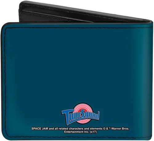 Vista 2 de Buckle-Down Cartera plegable de PU - Space Jam Tunes Squad 7-Players Group Pose Galaxy Blues, Varios