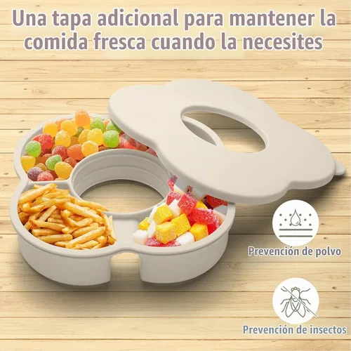 Vista 3 de Tazón de aperitivos con tapa para vaso Stanley de 30 onzas con asa, bandeja de silicona para aperitivos y accesorios de taza Stanley, adecuado