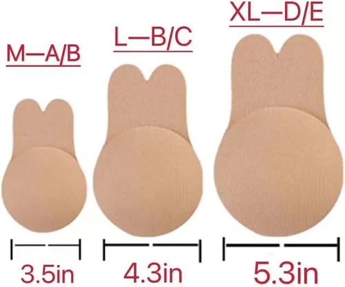 Vista 2 de RULASIN Fundas sin pezón, cinta de silicona para levantamiento de senos, brasier invisible adhesivo reutilizable para mujer