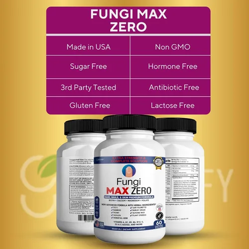 Vista 3 de Suplemento Fungi Max Zero para cabello, uñas y piel. (1)