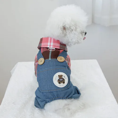 Vista 9 de Ropa de invierno para perros, overoles elegantes para mascotas para perros pequeños y medianos, lindo mono para cachorros, ropa clásica para perros