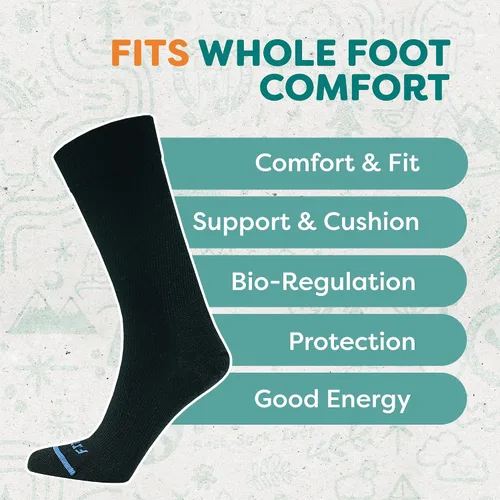 Vista 4 de FITS Business Crew - Calcetines de lana merino fina para hombres y mujeres, transpirables, resistentes al olor, ligeros, cómodos para todo el pie