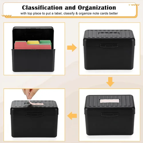 Vista 4 de BTSKY 1 Pack 4 x 6 inch Index Card Box-Index Card Holder Notecard Box Recipe Card Box Plastic Storage Organizer for Filling Index Cards,Note cards