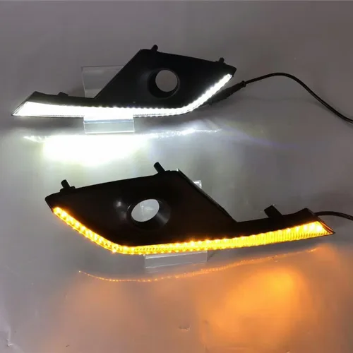 Vista 4 de BAKUGO 2 unids coche LED diurna luz antiniebla DRL luz de señal de giro para Mazda CX-3 CX3 2015 2016 2017 2018 2019 2020
