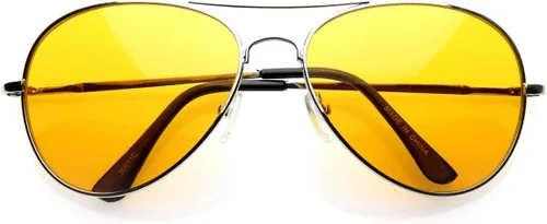 Vista 7 de zeroUV Gafas de aviador de metal plateado premium coloridas con lentes de sol de color Verde