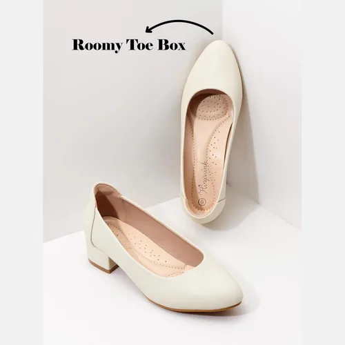 Vista 5 de Womens Black Silver White Pumps for Women 1.4 Inch Shoes for Women Low Heel Closed Toe Dress Shoes for Women Comfortable Dressy Low Heel