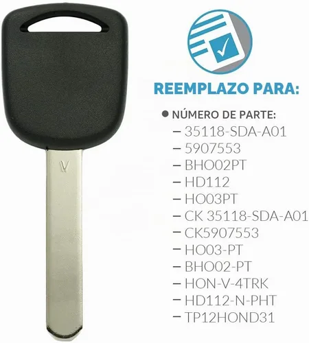 Vista 2 de Keyless2Go Repuesto para llave HO03 de encendido sin cortar con chip V de transpondedor V (paquete de 2)