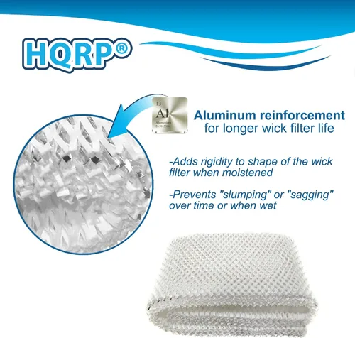 Vista 3 de HQRP Filtro de mecha humidificador compatible con Kenmore 14906 EF1 EF-1, Emerson MoistAir MAF1 MAF-1 estilo consola, humidificadores de aire