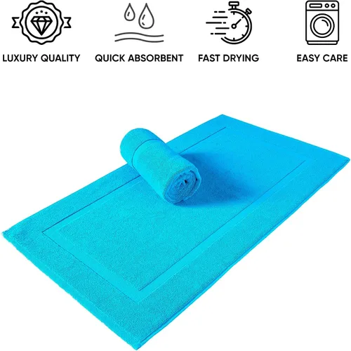 Vista 6 de Juego de alfombra de baño 100 % de algodón turco para hotel y spa de lujo y opciones de tapete de baño de espuma viscoelástica