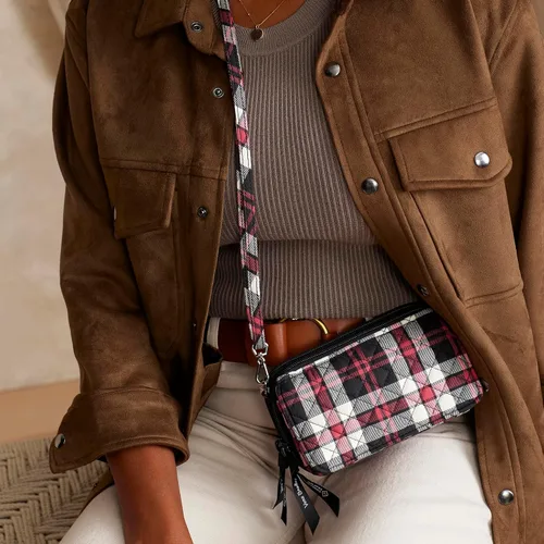 Vista 8 de Bolso cruzado todo en uno de algodón para mujer con protección RFID