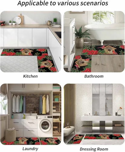 Vista 6 de Tapete de baño de Navidad para bañera, antideslizante, de secado rápido y absorbente, tierra de diatomeas, fregadero, dormitorio, cocina, tapete