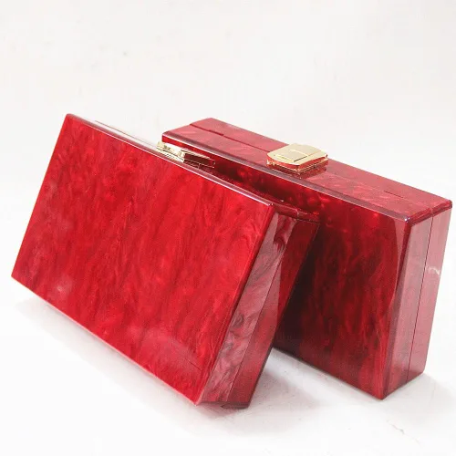 Vista 5 de Dirmmis Nuevas mujeres bolso de mensajero moda elegante mármol sólido perla mujer noche bolso rojo lujo fiesta fiesta fiesta fiesta embrague