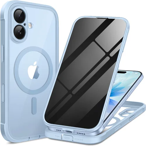 Vista 33 de BERFY Funda para iPhone 17 Pro Max, compatible con MagSafe, protector de pantalla de vidrio integrado, protección de cámara, funda de cuerpo
