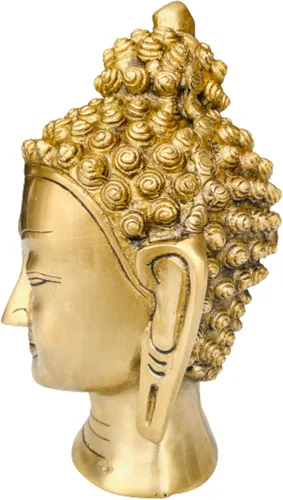 Vista 2 de QT S Buddha Head Idol Escultura Budista Escultura Escultura Escultura 12 pulgadas 7.5 libras para decoración del hogar, sala de estar, regalos Ídolo