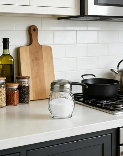 Vista 2 de TOPKITCHEN - Coctelera de queso con remolino de vidrio de 6 onzas, pimentero rojo triturado con tapa ranurada de acero inoxidable