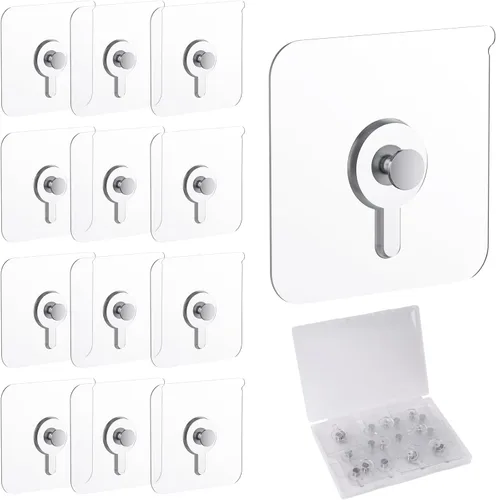 Vista 8 de 12 ganchos para colgar fotos sin clavos, carga de 20 libras, ganchos para colgar fotos, ganchos adhesivos impermeables para baño, cocina, ganchos