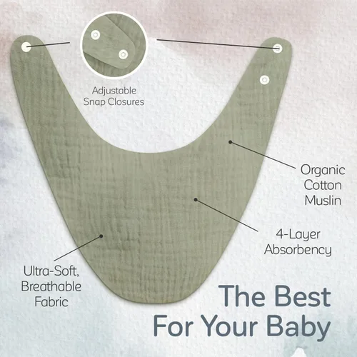 Vista 5 de KiddyCare Baberos de muselina orgánica para niñas y niños de 0 a 6 meses Baberos bandana para bebé, súper suaves para babear y dentición, babero