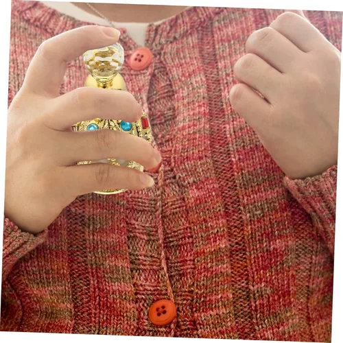 Vista 3 de Botella de perfume de lujo con incrustaciones de diamantes de vidrio envase de aceite esencial Mujeres