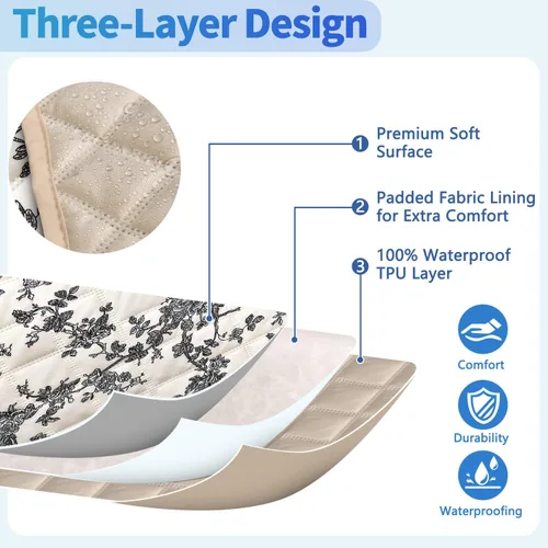 Vista 2 de ALIECOM Fundas de sofá modular reclinable en forma de L, 100% impermeables, fundas para sofá seccional, fundas lavables con estampado, protector